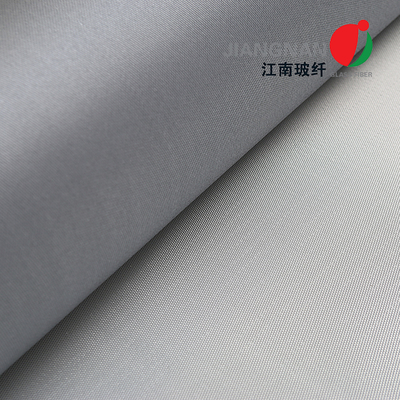 Kawat Stainless Steel Reinforced Single Side Pu Coating Fiberglass Fabric Untuk Fire Containment Curtain