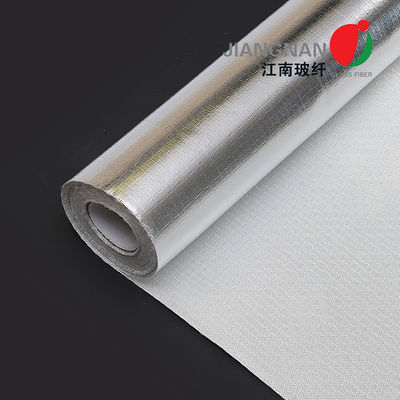 Satu Sisi Aluminium Foil Fiberglass Fabric 0.6mm Untuk Reflektif Panas