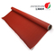Red 0.4mm High Temp Fiberglass Fire Curtain Fabric Cloth Untuk Membangun Sistem Pengendalian Kebakaran