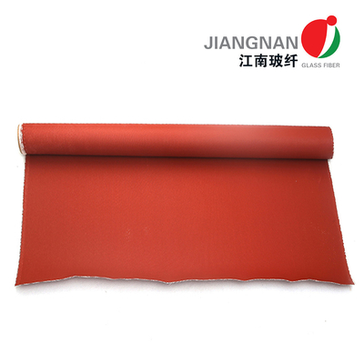 Red 0.4mm High Temp Fiberglass Fire Curtain Fabric Cloth Untuk Membangun Sistem Pengendalian Kebakaran