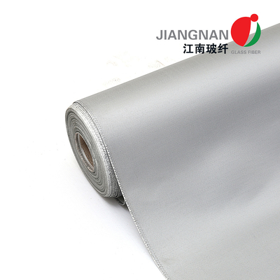 Kain Fiberglass Dilapisi Silikon Abu-abu Kustom Perlindungan Panas Kekuatan Tinggi