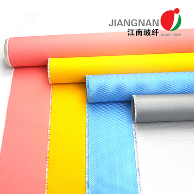 Satu Sisi Kain Fiberglass Dilapisi Silikon Perak Untuk Pencegahan Kebakaran
