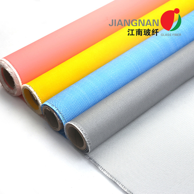 Isolasi Pipa Minyak Bahan Kain Fiberglass Dilapisi Silikon 0.4mm Tebal